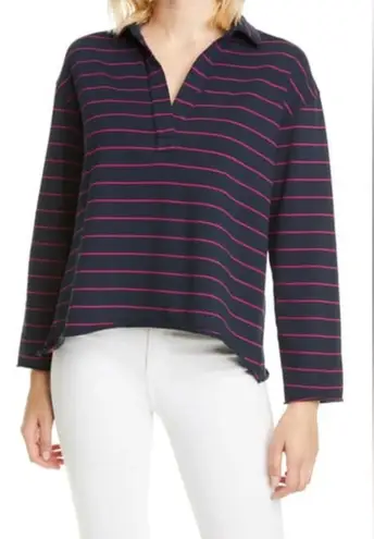 Frank & Eileen STRIPED LONG-SLEEVE PULLOVER HENLEY SWEATSHIRT SMALL