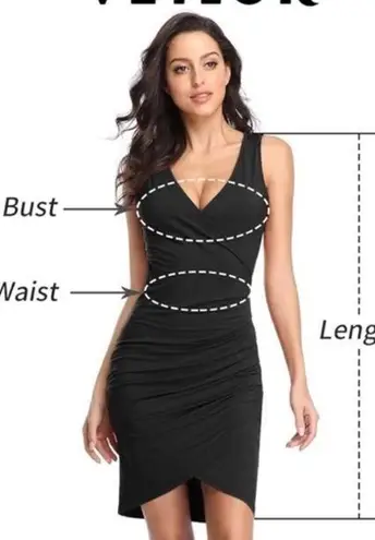 The Great Vetior Black Wrap Dress/ dress for casual business or party Bodycon XL