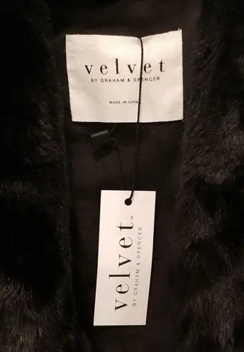 💕VELVET BY GRAHAM & SPENCER💕 Lux Faux Fur Vest ~ Black Small S NWT