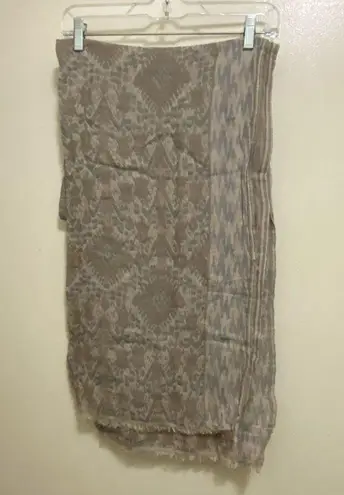 Neck Scarf Print Tan Blue Cream Beachy 80x28 80”L X 28”W Beach Coastal