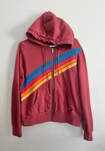 Aviator Nation  Disco 2 Zip Up 5 Stripes Hoodie In Plum Pullover Women’s Size M - Image 1