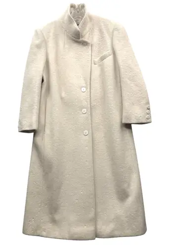 Cassidy Vintage Women's Cream Wool Blend Long Line Elegant Overcoat Retro 14