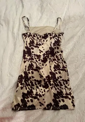 Urban Outfitters Outfitter Satin Cow Print Dress