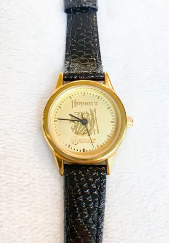 Hershey’s Chocolate RARE Vintage Hersheys Chocolate Gold Leather Watch