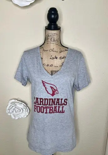 NFL NTM: Arizona Cardinals Gray & Red V Neck T Shirt with Mascot Sz XL