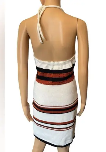 Hippie Boho Western Earthy Stoner Festival Crochet Knit Halter Top Mini Dress