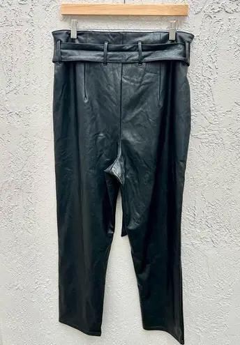 Commando vegan leather pleated ankle pants black size large women L
