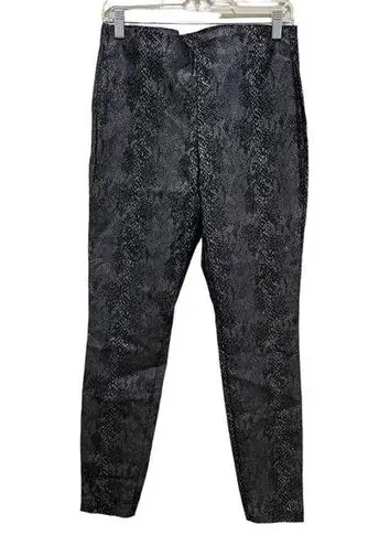 INC International Concepts Snake Print Skinny Legging Pants Silver Black Size 10