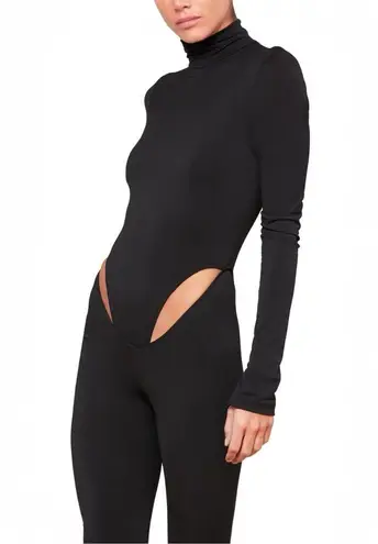 LaQuan Smith NWOT Turtleneck Jumpsuit With Cut Out Hip Detail Black Size Large