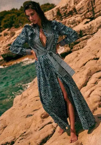 Sézane Sezane Georgina Maxi Dress Rayure Mix Blue Size US 6