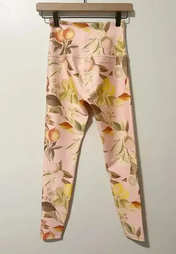 Beyond Yoga Gabriela Printed Midi Performance Leggings in Light Pink Fruit Print