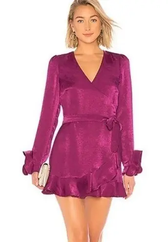 Donna Mizani Revolve Eliza Wrap Dress in Cranberry (Flawed) Size M