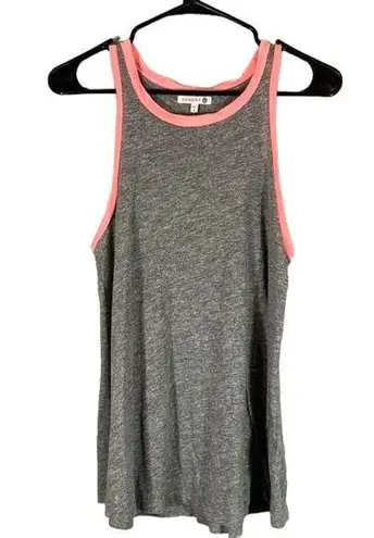 Sundry Gray With Pink Trim Sleeveless Athletic Cotton Blend Tank Top Sz 2