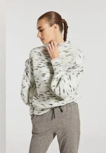 Varley Belgrave Knit Sweater Dalmatian knit egret charcoal size small