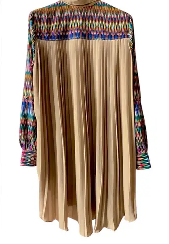 Greylin Beige and Multicolor Long Sleeve Dress