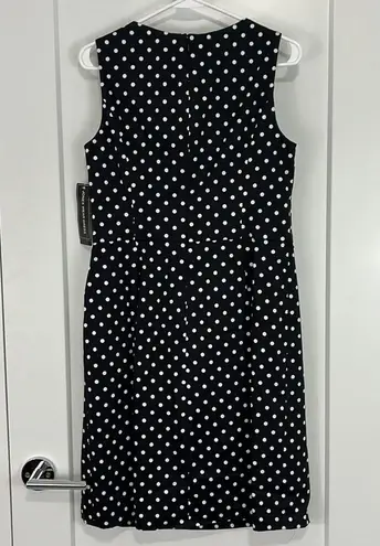 Jones Wear New Dress Size 10 Black and White Polka Dot Sleeveless Sheath Dress
