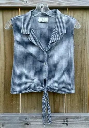 ICE black and white gingham crop top Size M