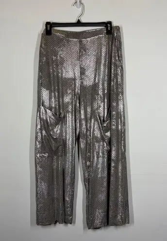 Alembika Metallic Laser Cut Pant Size 4 or US 12/14 Gray