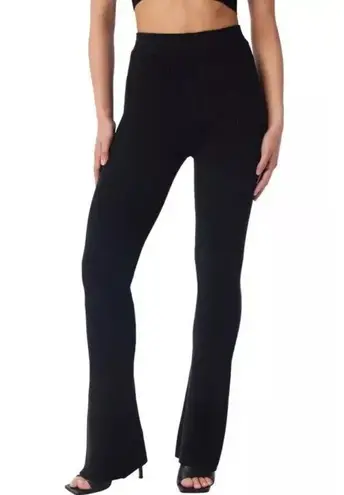 Revolve Lita By Ciara Women NEW Black Rib Organic Cotton Flare Legging Sz L $228 Size L