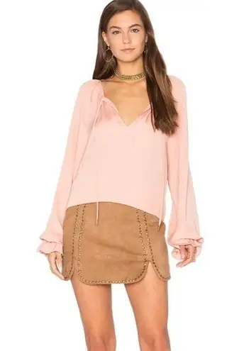 L'Academie L’academie Revolve The Boho nude tie-neck top