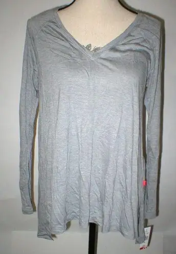 NWT $48 New Josie by Natori Top Heather Gray S Long Sleeves Casual Sleep Modal