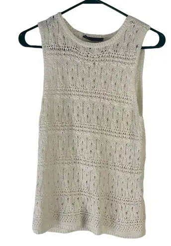 Wyatt Women's Size Medium White Sleeveless Crochet Top