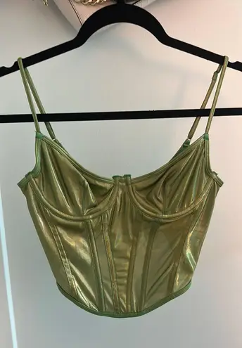 Out From Under Green Metallic Crop Top