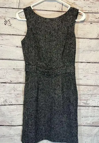 Banana Republic  Dress Tweed Sleeveless w Belt Charcoal Gray-0P