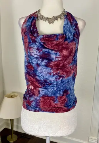 Vixen Vintage Early 2000's Fairy Grunge Purple Blue Tie Dye Crop Halter Top L Size L