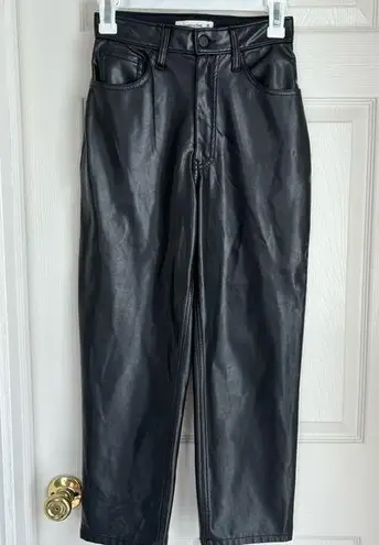 Abercrombie & Fitch Faux Leather Black Ankle Straight Ultra High Rise Curve Love