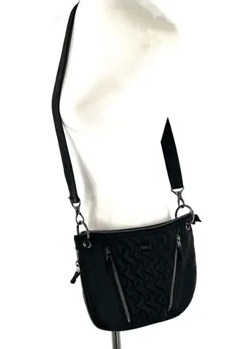 Lug Swivel Black RFID Crossbody Shoulder Bag