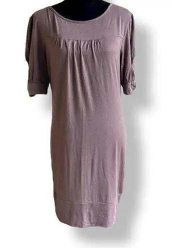 Bump Couture Maternity Top Dress Size Medium Brown Short Sleeve Tunic Womens