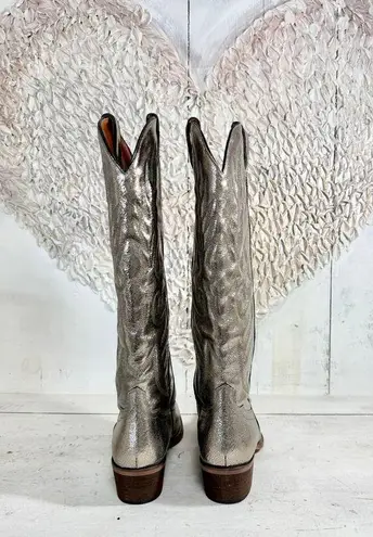 It Shoes Metallic Leather Pull On Knee Length Western Boots Silver Women 40 / 10