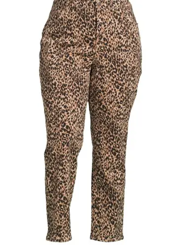 Terra & Sky Womens Straight Leg Jean Size 22W Animal Print High Rise New