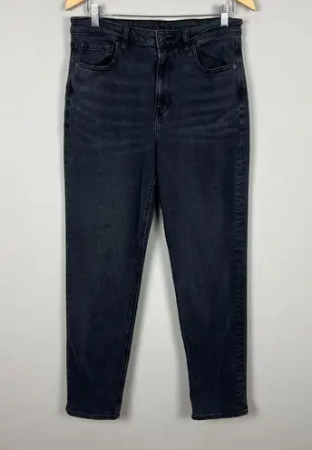 American Eagle  Mom Jeans Women 12 X29 X-Long Charcoal Black Straight Leg Stretch