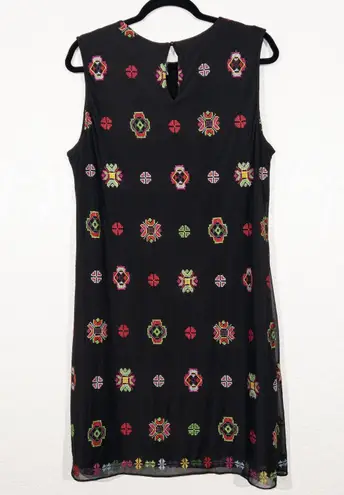 Desigual NWT Black Embroidered Shift Dress Size 46 / 12 US