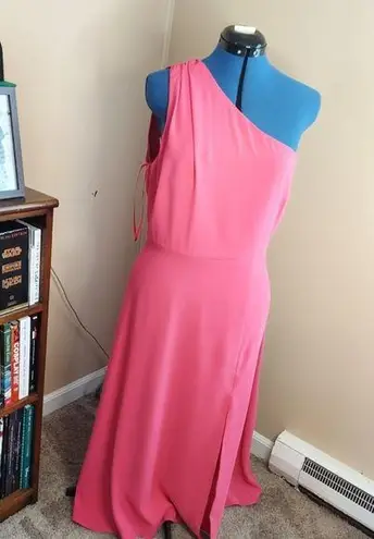 Alexia Admor Size 10 Pink One Shoulder Maxi Formal Dress