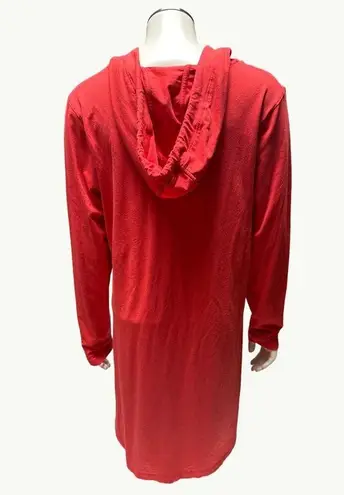 Coolibar Womens UPF 50+ Hooded Tunic Dress C over up M Red Cotton Blend Size M