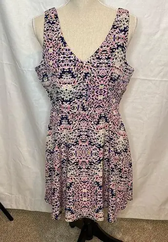 One Clothing 37 NWT  Kaleidoscope Print summer dress JUNIOR large zip back