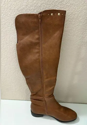 Rialto NWOT Ferrell Cognac Knee High Studded Riding Boots