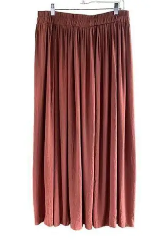 Stonebridge Women's Vintage Pleated Maxi Skirt Tan Size XL Brown