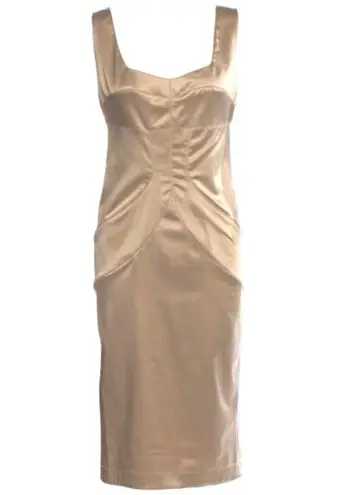 Just Cavalli CHAMPAGNE SATIN SHEATH COCKTAIL PARTY DRESS M/8 NWT