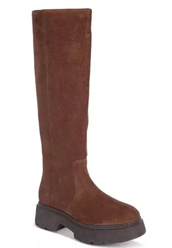 New Kenneth Cole Women's Marge Lug Heel Brown
Suede Leather Tall Boots Size 7 Brown