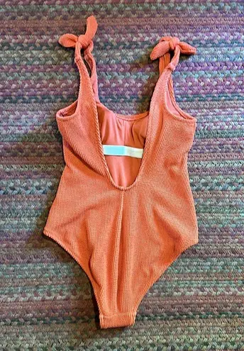 Kona Sol ORANGE TIE STRAP ONE PIECE BIKINI