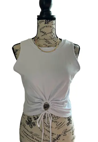NWT Peekaboo Crop Top White Size XL
