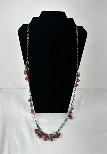 Vintage Retro 1920s Style Womens Teardrop Faceted Drop Beads Chain Necklace