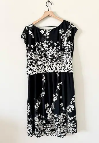 Eshakti Custom Dress in Dancing Petals Black & White Floral - Size CUSTOM
