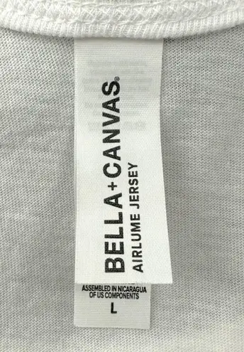 Coachella Smoke Co | L | Women's White Cotton Text Graphic Racerback Tank Top Size L