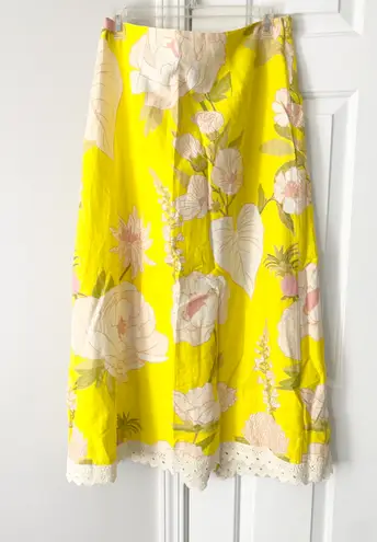 Farm Rio Garden Linen Blend Wrap Skirt, Size L