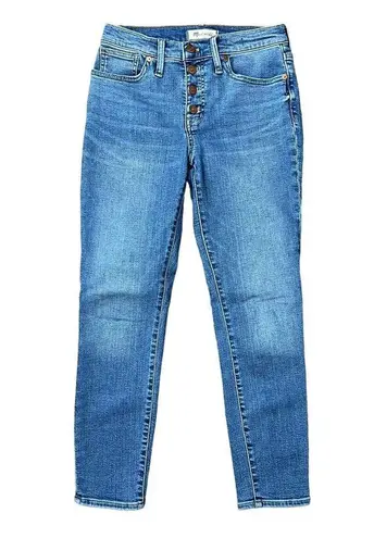 Madewell  Size 26 Jeans 9" Mid Rise Skinny Crop Button Front Tencel Denim Edition